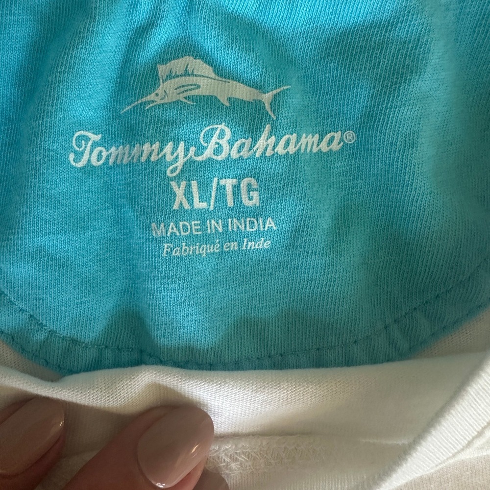 Tommy Bahama Mens XL White Cotton Short Sleeve Pocket T-Shirt Blue Marlin Logo - Picture 5 of 5